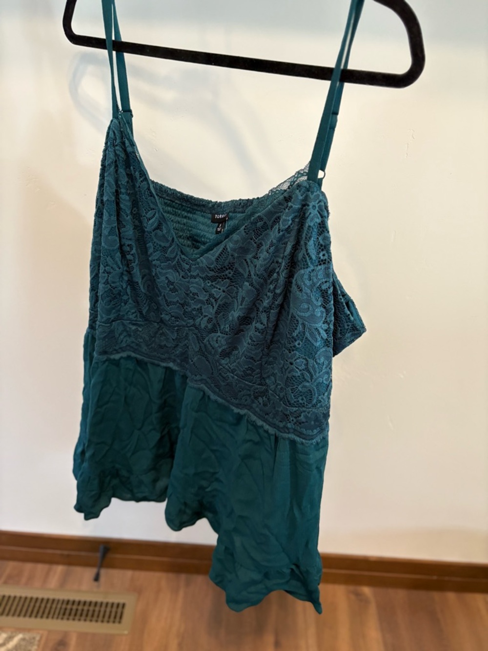 NWT Torrid Lace-Trim Teal Camisole Tank Top